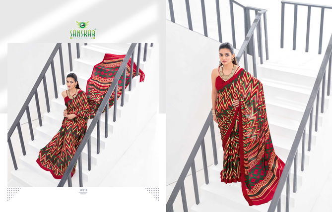 Sanskar Wind 2 Regular Wear Printed Georgette Saree Collection